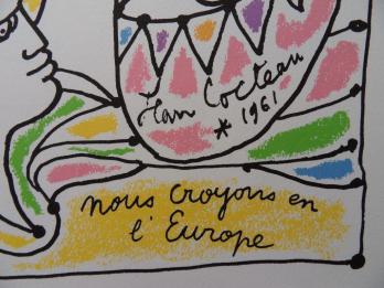 Jean COCTEAU - La concertation en Europe, 1961, Lithographie 2