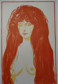 Edvard MUNCH (d’après) - Femme rousse, 1969 - Affiche lithographique originale 2