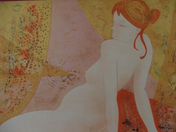 Alain BONNEFOIT - Attente pensive, Lithographie originale signée 2