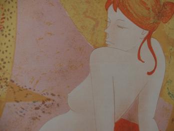 Alain BONNEFOIT - Attente pensive, Lithographie originale signée 2