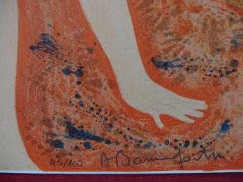 Alain BONNEFOIT - Attente pensive, Lithographie originale signée 2