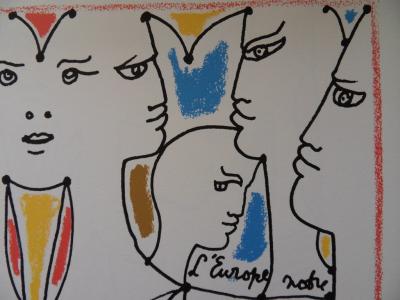 Jean COCTEAU - L’Europe multicolore, 1961, Lithographie 2