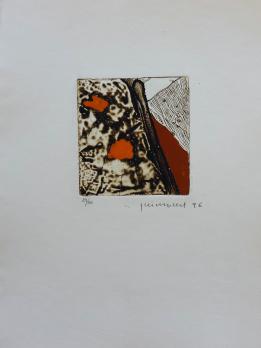 Josep GUINOVART - La magrana 1, 1996, Gravure rehaussée à la gouache signée 2