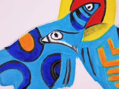 Guillaume CORNEILLE  - Deux oiseaux au soleil - Aquagravure originale signée 2