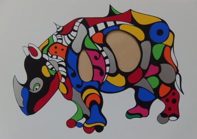 Niki de SAINT PHALLE - Rhinocéros, 2000 -  Sérigraphie originale 2