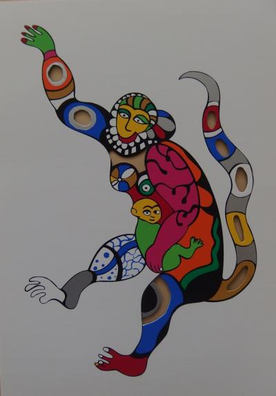 Niki de SAINT PHALLE - Singe mère et l’enfant - Sérigraphie originale 2