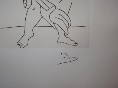 André DERAIN - Acteur répétant sur scène, Gravure signée - 1951 2