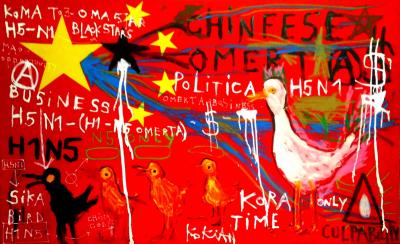 KOKIAN (1971) - Chinese Omerta Politica H5N1 - Acrylic on canvas 2