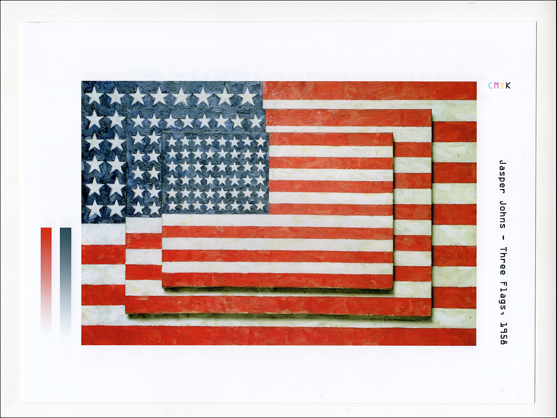 Jasper JOHNS "Three flags", 1958, Photogravure digitale Art
