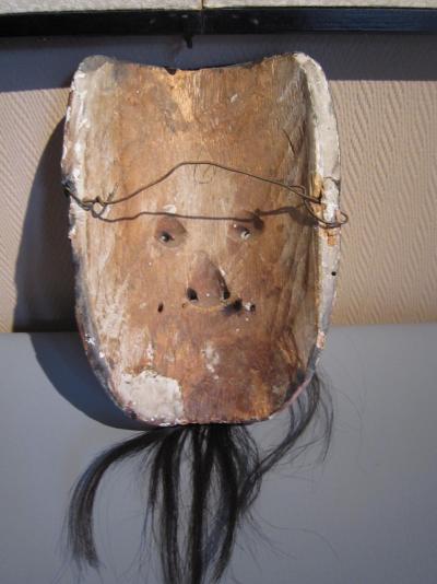 JAPON, XIXe - Masque de théâtre NO, Gesso peint sur bois 2