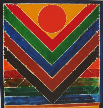Sayed Haider RAZA - Tree and Bindu, Original signed lithograph 2