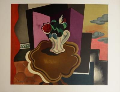 Roger de la FRESNAYE : Bouquet de roses cubiste, Lithographie signée 2