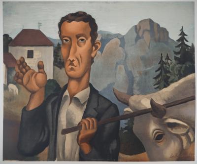 Roger de la FRESNAYE - Homme au bœuf, Lithographie signée 2