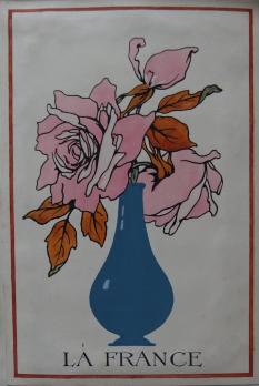 ART DECO - La France (bouquet de roses), Aquarelle originale (c.1920/30) 2