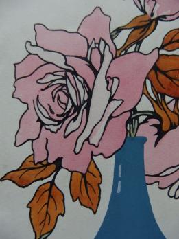 ART DECO - La France (bouquet de roses), Aquarelle originale (c.1920/30) 2