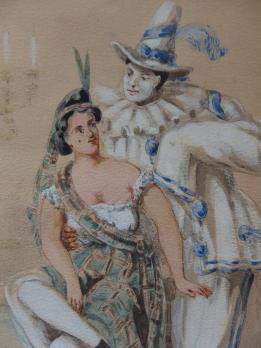 FRITZ - Carnaval : Pierrot charmeur, Dessin original signé 2