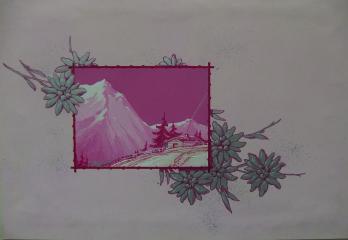 Robert PICHON - Le souvenir des Alpes, Gouache originale (Belle époque 1920/30) 2
