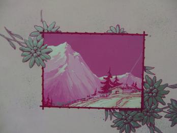 Robert PICHON - Le souvenir des Alpes, Gouache originale (Belle époque 1920/30) 2