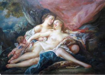 François BOUCHER (d’après) - Diane séduisant Callisto, Huile sur toile 2