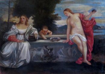 LE TITIEN (d’après) - Amour sacré et Amour profane, Huile sur toile 2