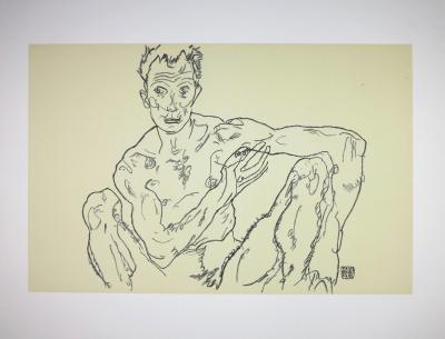 Egon SCHIELE - Le Dernier Autoportrait, 1918, Lithographie, Exemplaire de collaborateur 2