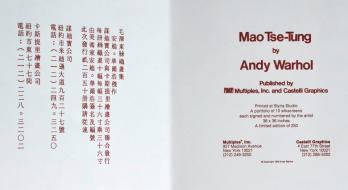 Andy WARHOL - Mao , 1972 - Carton d’invitation signé au crayon 2