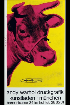 Andy WARHOL - « Pink Cow on Yellow », Circa 1970, Affiche signée 2