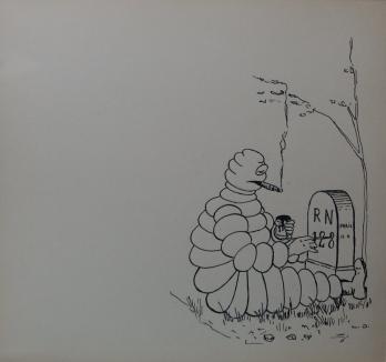 Dessin Publicité MICHELIN années 1920, Bibendum peint 2
