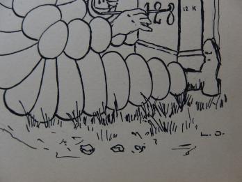 Dessin Publicité MICHELIN années 1920, Bibendum peint 2