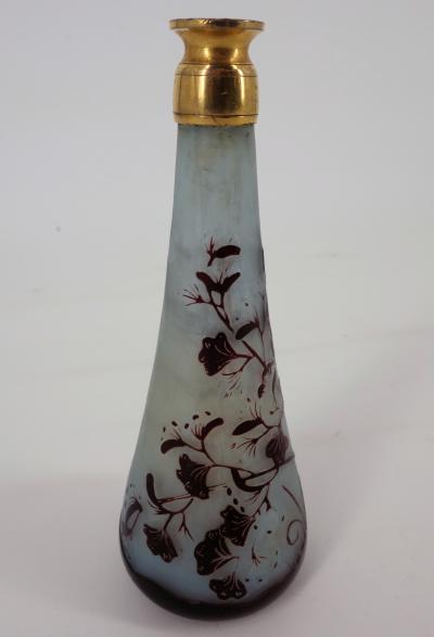 Émile GALLE - Vase en pate de verre à décor de fougères, signé, 14cm - Nancy 2