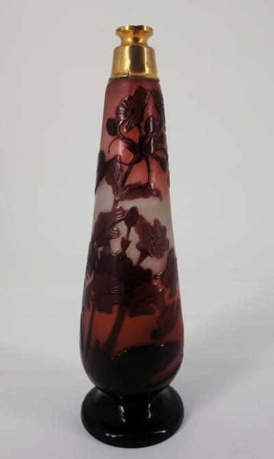 Émile GALLE - Vase en pate de verre à décor de violettes, signé, 21cm - Nancy 2