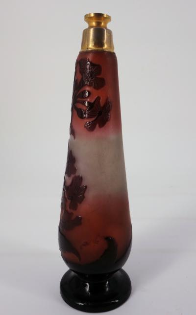 Émile GALLE - Vase en pate de verre à décor de violettes, signé, 21cm - Nancy 2