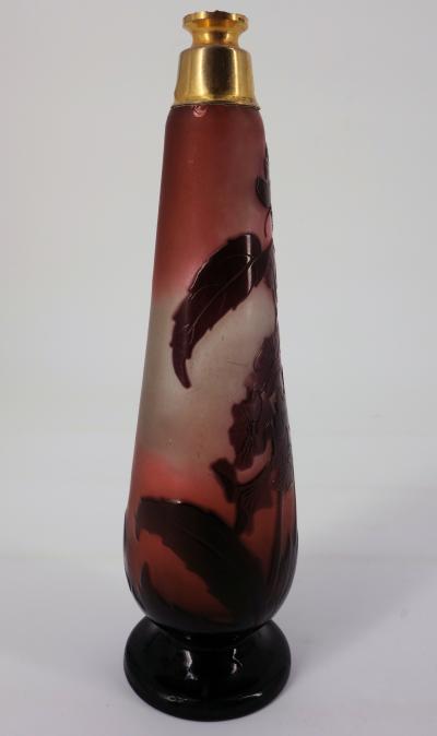 Émile GALLE - Vase en pate de verre à décor de violettes, signé, 21cm - Nancy 2