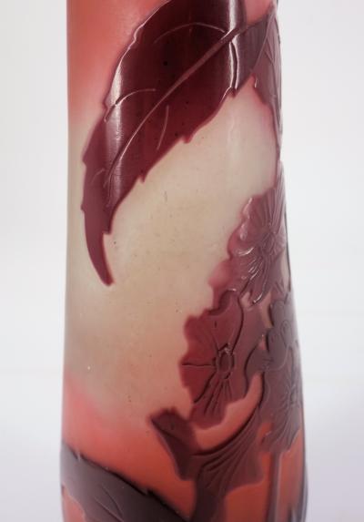 Émile GALLE - Vase en pate de verre à décor de violettes, signé, 21cm - Nancy 2