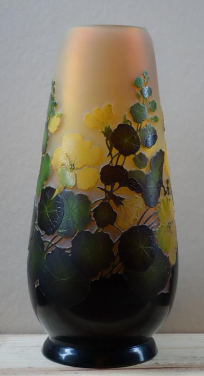 Émile GALLE - Grand vase à décor de capucines, 42cm - Nancy 2