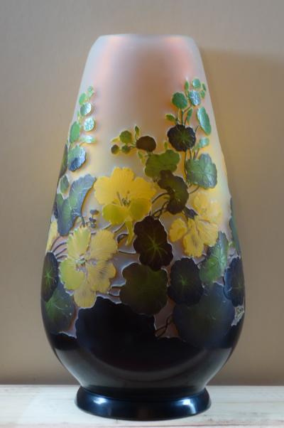 Émile GALLE - Grand vase à décor de capucines, 42cm - Nancy 2