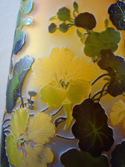 Émile GALLE - Grand vase à décor de capucines, 42cm - Nancy 2