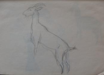 Georges MANZANA-PISSARRO - Les chèvres V, Dessin original 2