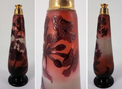 Émile GALLE - Vase en pate de verre à décor de violettes, signé, 21cm - Nancy 2