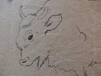Georges MANZANA-PISSARRO - Les paysans, Dessin original 2