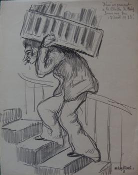 Georges MANZANA-PISSARRO - Souvenir du déménagement, Dessin original 2