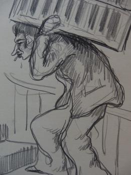 Georges MANZANA-PISSARRO - Souvenir du déménagement, Dessin original 2