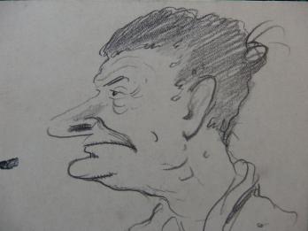 Georges MANZANA-PISSARRO - Tête d’homme de profil, Lot de 2 dessins originaux 2