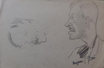 Georges MANZANA-PISSARRO - L’homme de profil, Lot de 2 dessins originaux 2