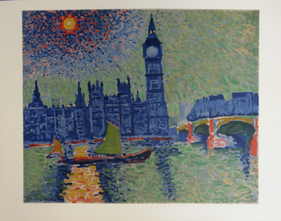 André DERAIN (d’après) - Londres, Big Ben, 1906, Lithographie signée 2