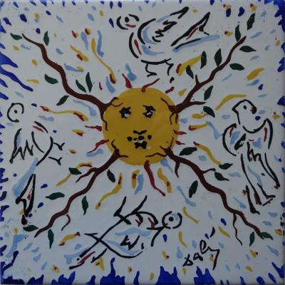 Salvador DALI (d’après) - Soleil radieux, 1954, Céramique originale signée 2
