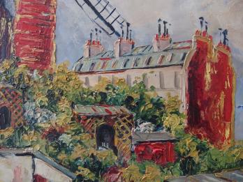 Elisée MACLET - Montmartre : Le Moulin de la Galette, Huile sur panneau signée 2