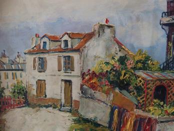 Elisée MACLET - Montmartre : Le Moulin de la Galette, Huile sur panneau signée 2