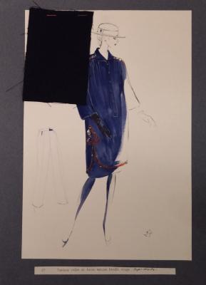Pierre BALMAIN (1914-1982) - Magnifique dessin original de mode - Haute couture 1980 2