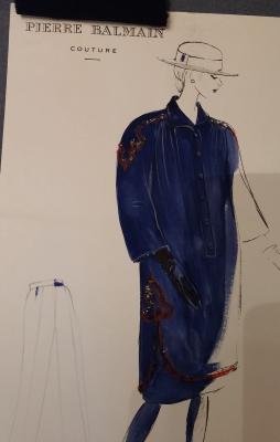 Pierre BALMAIN (1914-1982) - Magnifique dessin original de mode - Haute couture 1980 2